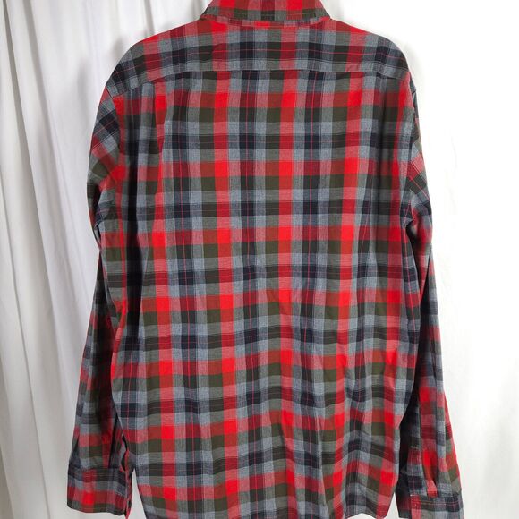 J. Crew Mens XL Red Gray Plaid Slim Fit Long Sleeve Button Down Shirt - Picture 2 of 9